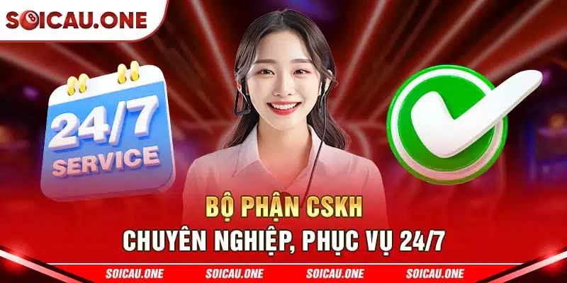 Bộ phận CSKH chuyên nghiệp, phục vụ 24/7